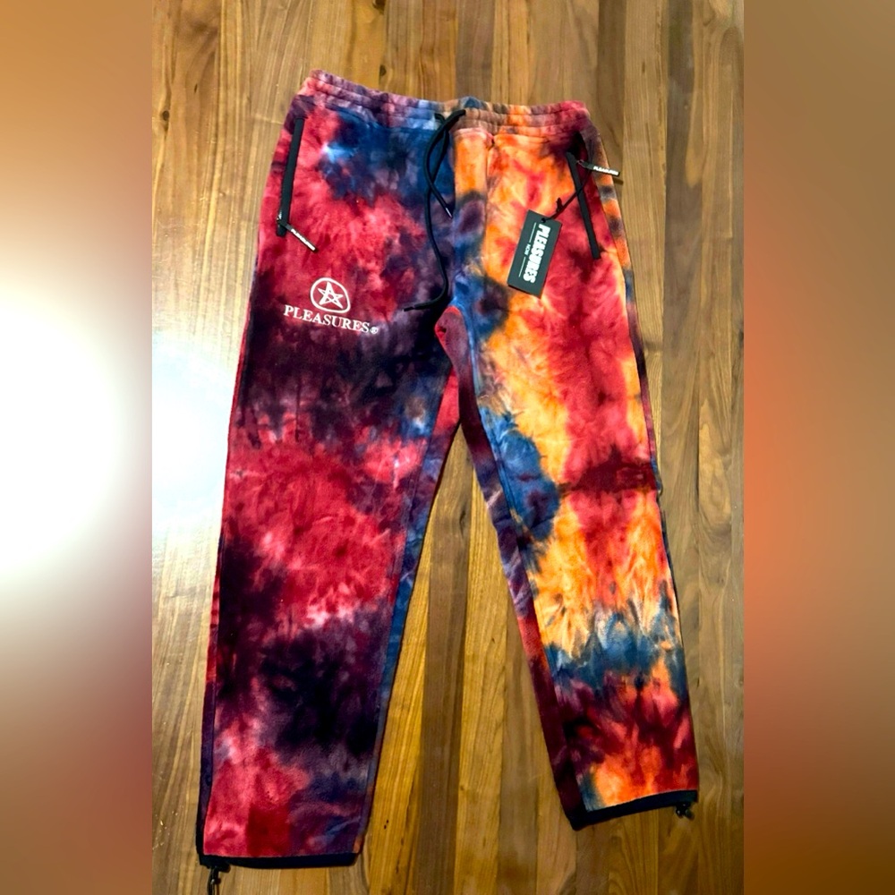 Pleasures Now Caffeine Polar FLEECE JOGGER Orange Men’s Size Large Deadstock